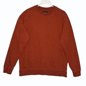 American Giant Unisex Crew Sweatshirt Size L Washed Red USA Ribbed Heavy